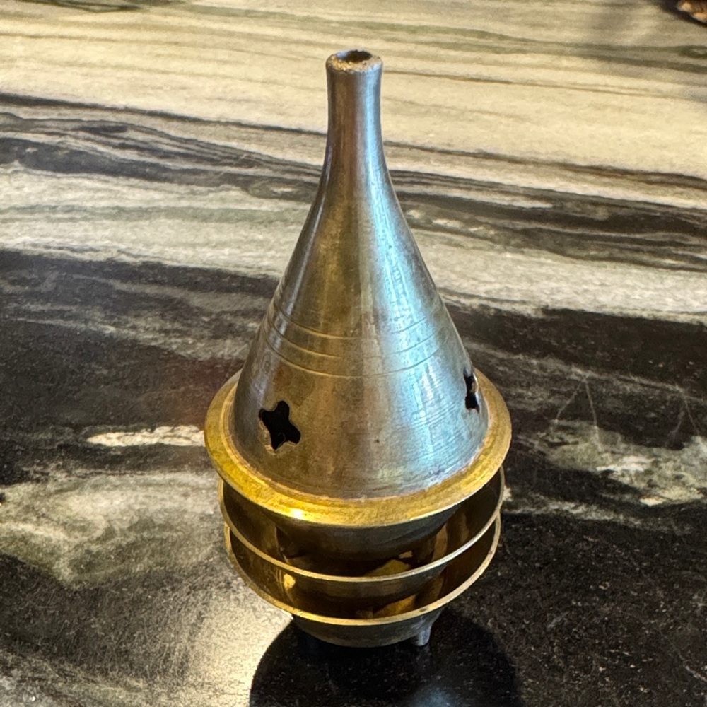 Metallic Decorative Cone with Star Cutouts
